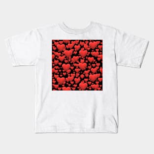 Hearts Black Kids T-Shirt